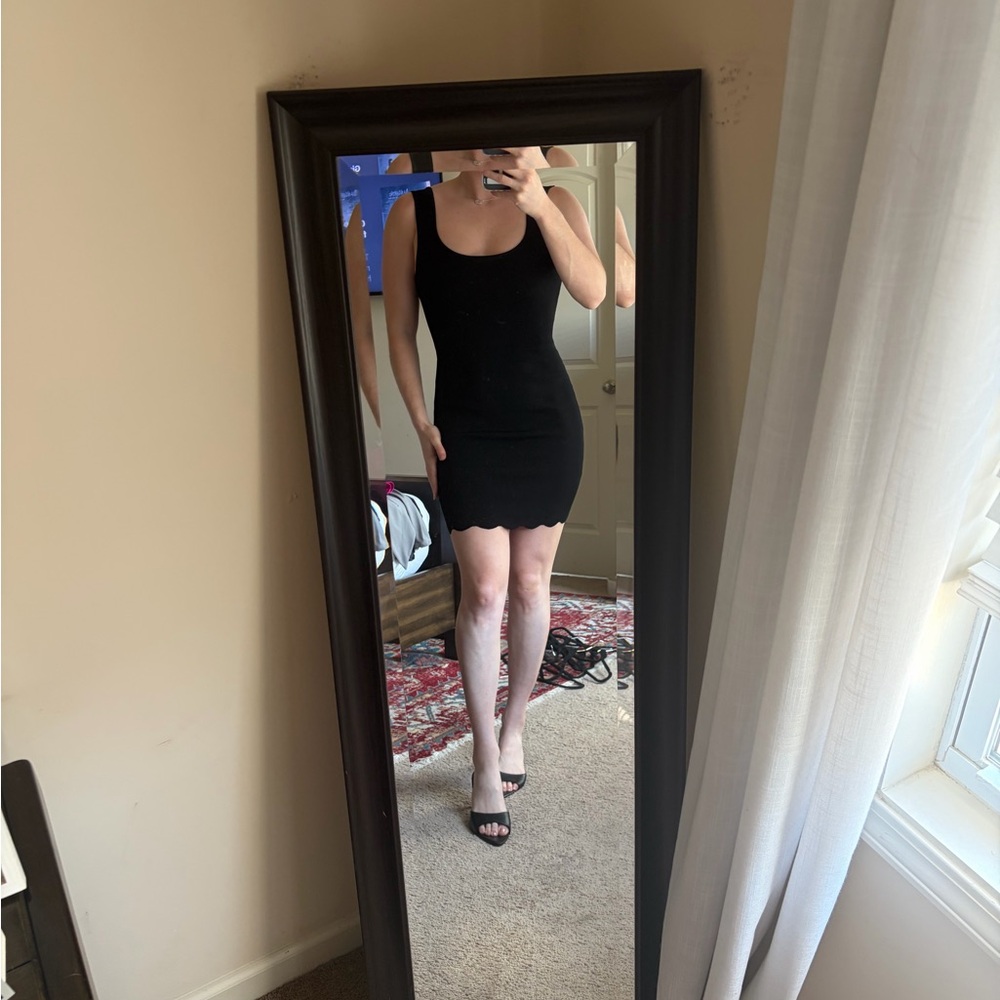 BCBGMaxAzria Black Scoop Neck Mini Dress